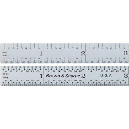 Bns Flexible Steel Rule with Chrome Finishing, Inch Reading 599-323-605